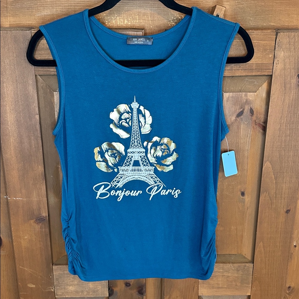 Bundle 5 items @ 5$, pay only 15$ - Sleeveless Top with Eiffel Tower